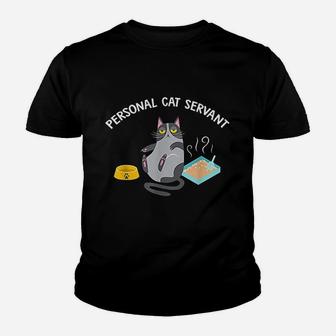 Personal Cat Servant Funny Cat Lover Gift Kid T-Shirt - Seseable