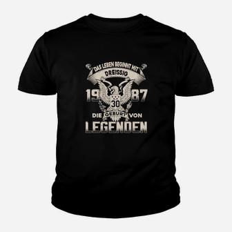 Personalisiertes 30. Geburtstag Kinder Tshirt, Legenden von 1987 Design - Seseable