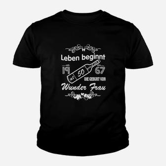 Personalisiertes Geburtstags-Kinder Tshirt für Damen Leben beginnt mit 50, Geburt von Legenden - Seseable