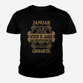Personalisiertes Geburtstags-Kinder Tshirt Januar 36 Jahre Vintage - Seseable