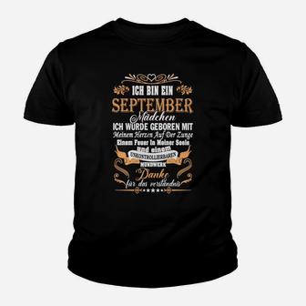 Personalisiertes September Mädchen Kinder Tshirt mit Stolz Zitat - Seseable
