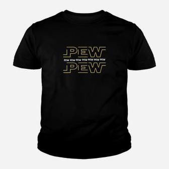 Pew Pew Comic-Sound-Effekt Kinder Tshirt, Schwarzes Design für Comic-Fans - Seseable