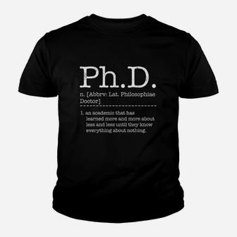 Phd Phd Student Definition Graduation Gift Youth T-shirt - Seseable