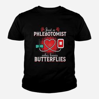Phlebotomist Butterfly Needle Funny Phlebotomy Gift Kid T-Shirt - Seseable
