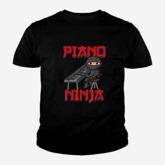 Piano Ninja Funny Keyboard Player Pianist Gift Kid T-Shirt - Seseable