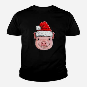 Pig Santa Christmas Kids Boys Girls Funny Xmas Gifts Kid T-Shirt - Seseable