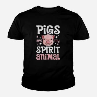 Pigs Are My Spirit Animal Pig Lovers Farm Kid T-Shirt - Seseable