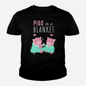Pigs In A Blanket Funny Pig Sausage Hot Dog Pun Gift Kid T-Shirt | Seseable UK