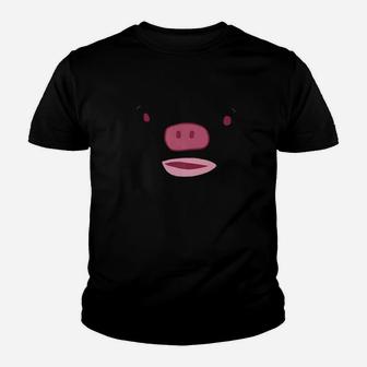 Pink Pig Face Easy Halloween Costume Farm Animals Kid T-Shirt - Seseable