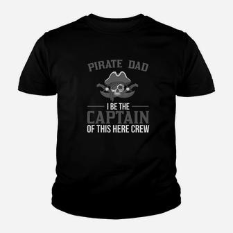 Pirate Dad I Be The Captain Of This Crew Vintage Kid T-Shirt - Seseable