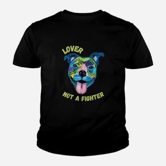 Pitbull Lover Not A Fighter Art Dog Mom Dad Kid T-Shirt - Seseable