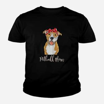 Pitbull Mom Funny Pit Bull Dog Kid T-Shirt - Seseable