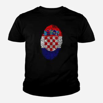 Pixel-Optik Kroatisches Wappen-Design Kinder Tshirt, Grafikshirt - Seseable