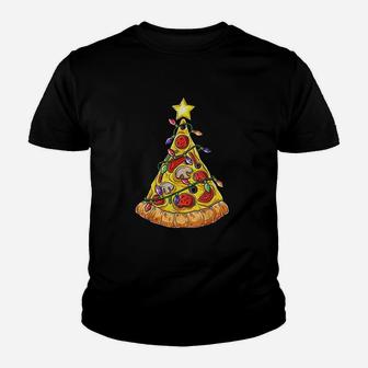 Pizza Christmas Tree Lights Kid T-Shirt - Seseable