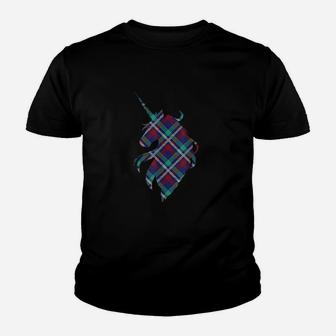 Plaid Unicorn Scottish Pride Scotland Gift Kid T-Shirt - Seseable