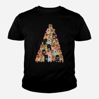 Pomeranian Dogs Lights Christmas Tree Shirt Kid T-Shirt - Seseable