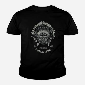 Ponca Tribe Native American Indian Respect Skull Design Kid T-Shirt - Seseable