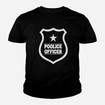 Poolice Officer Police Officer Daddy Law Enforcement Kid T-Shirt - Seseable