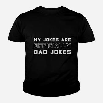 Pregnancy Announcement "my Jokes Are Officially Dad Jokes Kid T-Shirt - Seseable