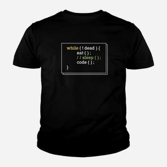 Programmer Dad Sleep Eat Code Funny Fathers Day Gift Kid T-Shirt - Seseable