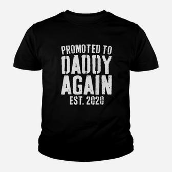 Promoted To Daddy Again 2020 Soon To Be Dad Gift Kid T-Shirt - Seseable