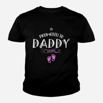 Promoted To Daddy Cute Gift For New Dad Of Baby Girl Men Kid T-Shirt - Seseable