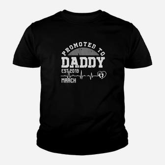 Promoted To Daddy Est 2022 March Expecting Dad Shirt Kid T-Shirt - Seseable