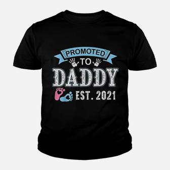 Promoted To Daddy Est 2021 Soon To Be New Dad First Daddy Kid T-Shirt - Seseable