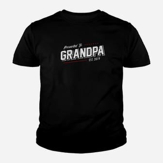 Promoted To Grandpa Est 2019 First Time New Papa Shirt Kid T-Shirt - Seseable