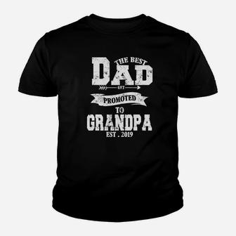 Promoted To Grandpa Est 2019 New Grandpa Fathers Day Kid T-Shirt - Seseable