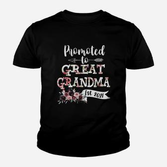 Promoted To Great Grandma Est 2021 New Grandma Kid T-Shirt - Seseable