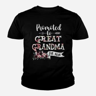Promoted To Great Grandma Est 2021 New Grandma To Be Gift Kid T-Shirt - Seseable