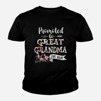 Promoted To Great Grandma Est 2021 New Grandma To Be Gift Kid T-Shirt - Seseable