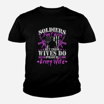 Proud Army Wife Soldiers Dont Brag Military Spouse Gift Kid T-Shirt - Seseable
