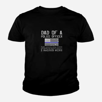 Proud Dad Of A Police Officer Father Gift Us Flag Kid T-Shirt - Seseable