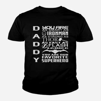 Proud Daddy Superhero, dad birthday gifts Kid T-Shirt - Seseable