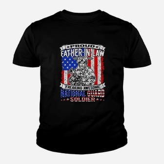 Proud Father Of National Guard Soldier Army Dad Kid T-Shirt - Seseable