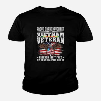 Proud Granddaughter Of Vietnam Veteran Military Vets Family Kid T-Shirt - Seseable