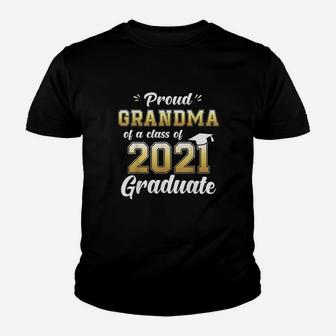 Proud Grandma Of A Class Of 2021 Graduate Senior 20 Kid T-Shirt - Seseable