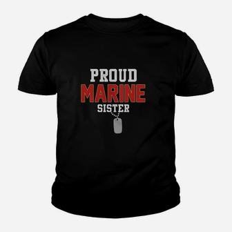 Proud Marine Sister Kid T-Shirt - Seseable