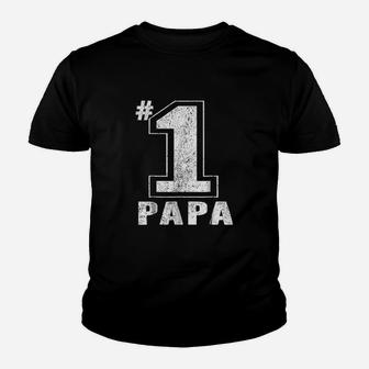 Proud Number One Papa Fathers Day Gift Men Dad Grandpa Kid T-Shirt - Seseable