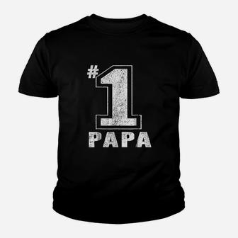 Proud Number One Papa Fathers Day Gift Men Dad Grandpa Kid T-Shirt - Seseable