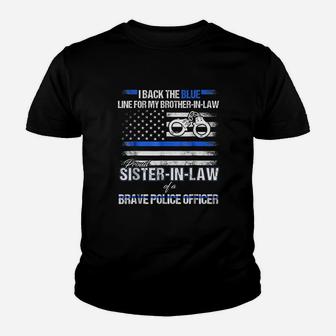 Proud Sister In Law Of A Brave Police Officer Gift Kid T-Shirt - Seseable