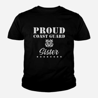 Proud Us Coast Guard Sister Us Military Family Gift Kid T-Shirt - Seseable