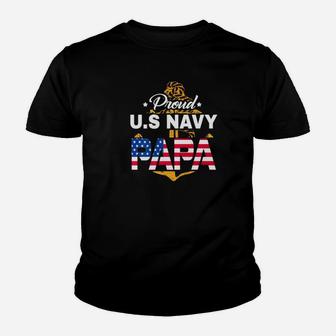 Proud Us Navy Papa, best christmas gifts for dad Kid T-Shirt - Seseable