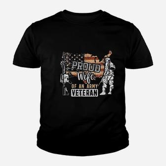 Proud Wife Of An Army Veteran Military Veterans Gifts Kid T-Shirt - Seseable