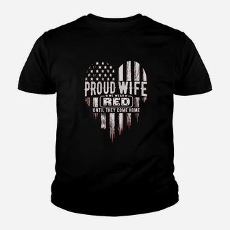 Proud Wife Red Friday Military Family Kid T-Shirt - Seseable