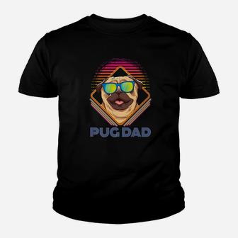 Pug Dad Pug Papa Daddy Pug Lover Gift Retro Kid T-Shirt - Seseable