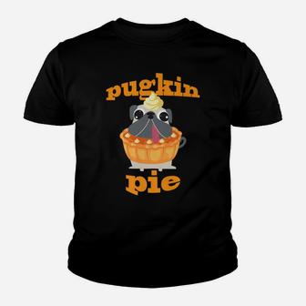 Pugkin Pie Pug Lovers Halloween Fall Pug Mom Dad Kid T-Shirt - Seseable