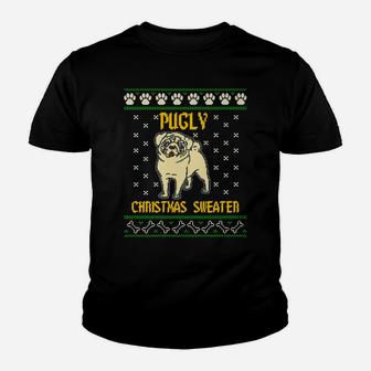 Pugly Sweater Funny Christmas For Pug Dog Lovers Kid T-Shirt - Seseable